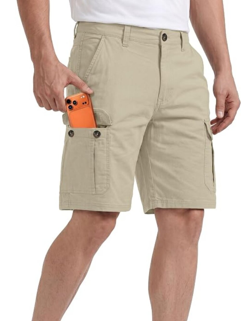 New in pkg NY Threads 100% Cotton Stretch Men Cargo Shorts Relaxed Fit 40W
